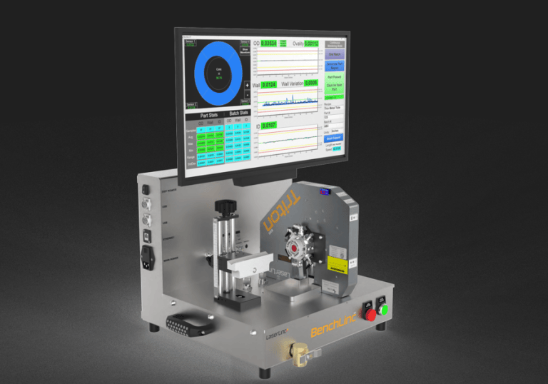 LaserLinc BenchLinc UT system for ultrasonic inspection of rigid medical tubing