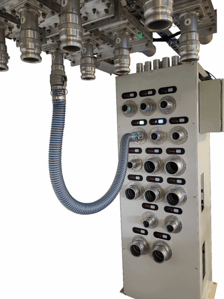 ABS SMART plastic resin selection station with hose connection verification