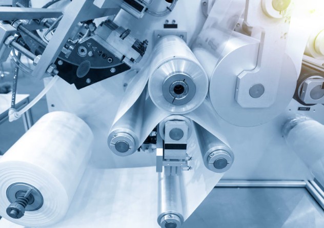 Material being wound on a coating line