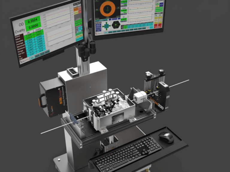 LaserLinc UltraGauge and Triton inline system for medical tubing wall, diameter, and concentricity measurement