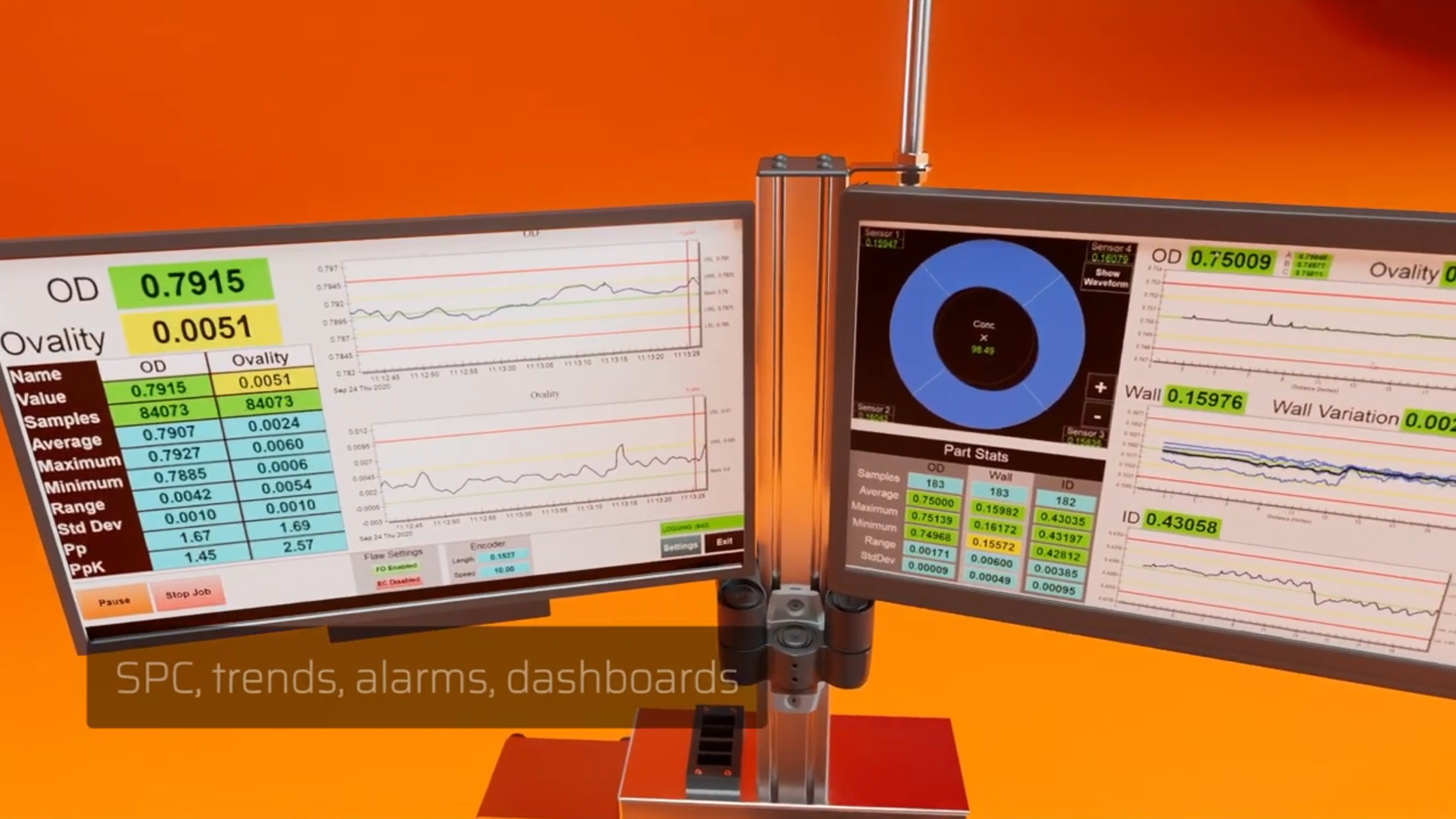 LaserLinc Total Vu interface displaying wire and cable measurement data