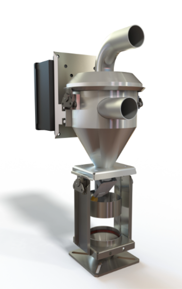 Remote-vacuum receiver for loading a resin drying hopper or processing machine