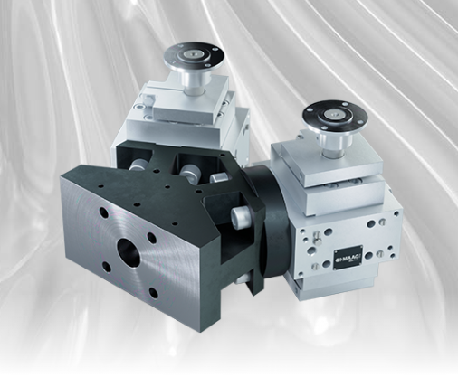 Extrusion melt pump with dual drive system (Y-Adaptor) for precise pressure control and stable polymer flow