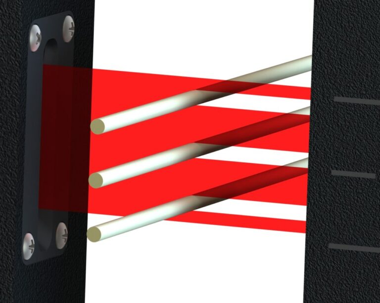 LaserLinc multi-strand setup measuring separated wires or fibers in one laser field