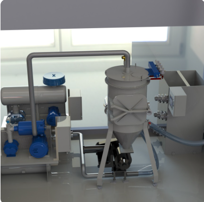 ABS pull-push railcar unloading system diagram