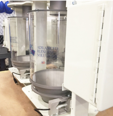 Advanced Blending Solutions weigh hopper for extrusion throughput monitoring